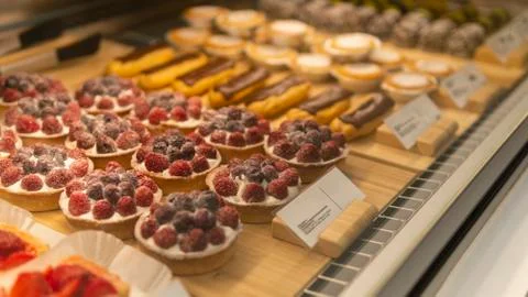 Raspberry pie in the shop Stock Photos