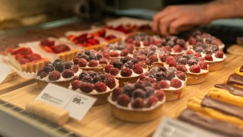 Raspberry pie in the shop Stock Photos