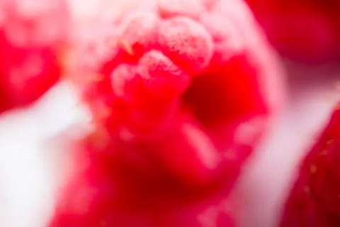 Raspberry, Pink Fruit, Close-Up, Top Down, Highly Detailed 5 Stock Photos