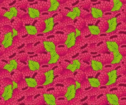 RASPBERRY PINK SUMMER BERRY PATTERN Stock-Illustration