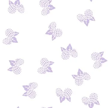 Raspberry plant leaf fresh glyph seamless pattern Stock Illustration