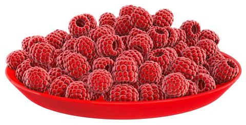 Raspberry In plate 3D Render Stock Illustration