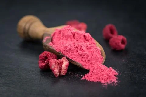Raspberry powder, selective focus Stock Photos