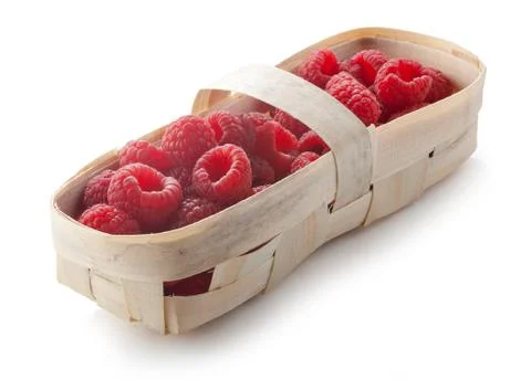 Raspberry in the punnet Stock Photos