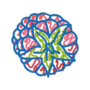 Raspberry ripe delicious fruit icon doodle illustration Stock Illustration