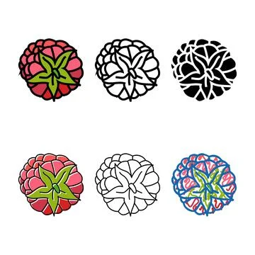 Raspberry ripe modern delicious fruit color icon vector Stock Illustration