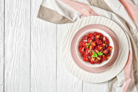 Raspberry rockets a white background, copy space Stock Photos
