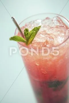 Raspberry Rose Mojito Stock Photos