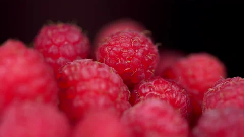 Raspberry rotation over dark background. Stock Footage 157489781