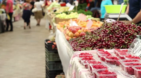 Raspberry for Sale Stock Footage 46125160