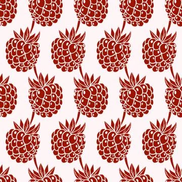 Raspberry seamless pattern Stock Illustration