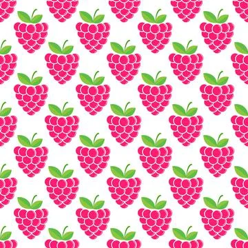 Raspberry. seamless pattern for textures, textiles, packaging and simple back Stock Illustration