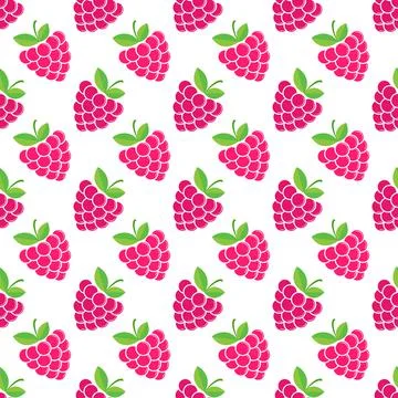 Raspberry. seamless pattern for textures, textiles, packaging and simple back Stock Illustration