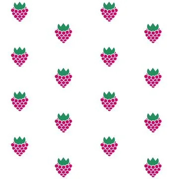 Raspberry, seamless pattern, vector. Stock Illustration
