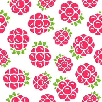 Raspberry seamless pattern for wallpaper or wrapping paper Illustrazione stock