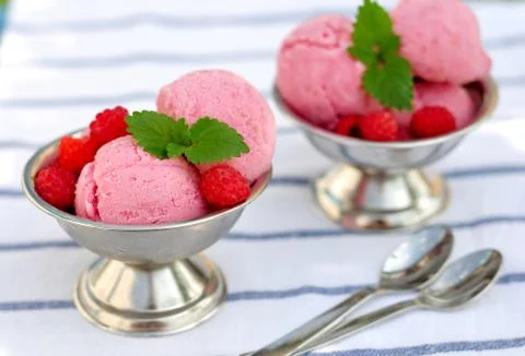 Raspberry sherbet Stock Photos