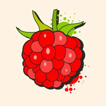 Raspberry Sketch Vector Ready For Your Design, Greeting Card Stockillustratie