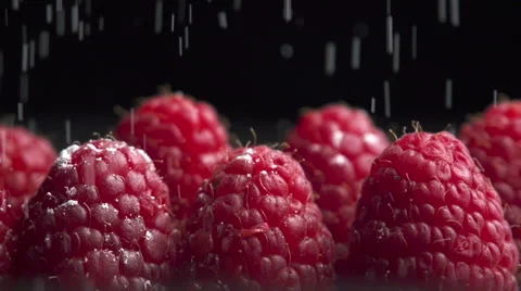 Raspberry slow motion Stock Footage 49552253