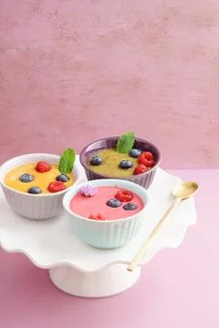 Raspberry smoothie bowl Stock Photos