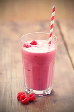 Raspberry  smoothie Stock Photos