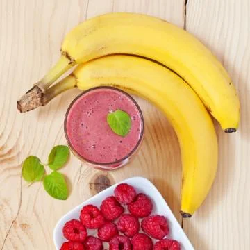 Raspberry smoothie Stock Photos