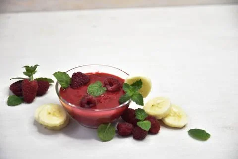 Raspberry smoothies, art soft focus Stock Photos