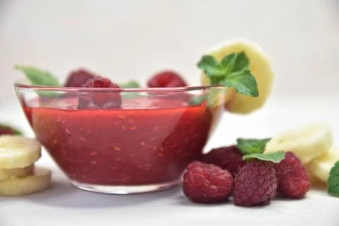 Raspberry smoothies, art soft focus Stock Photos