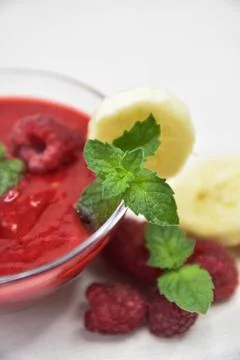Raspberry smoothies, art soft focus 스톡 사진