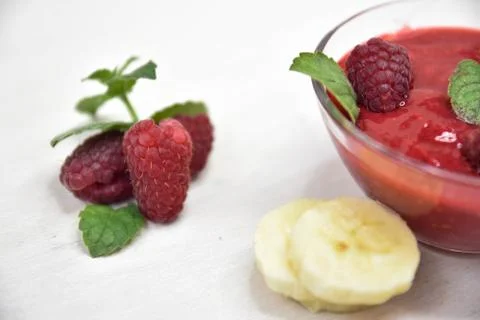 Raspberry smoothies, art soft focus Stock Photos