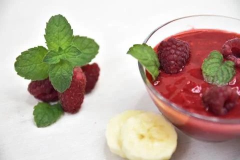 Raspberry smoothies, art soft focus Stock Photos