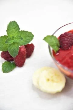 Raspberry smoothies, art soft focus Stock Photos