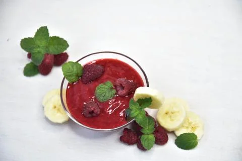 Raspberry smoothies, art soft focus Stock Photos