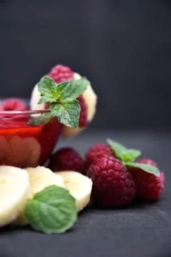 Raspberry smoothies, art soft focus Stock Photos