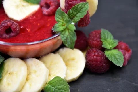 Raspberry smoothies, art soft focus Stock Photos