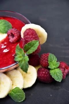 Raspberry smoothies, art soft focus Stock Photos