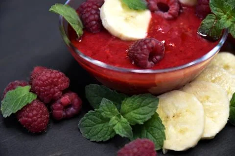 Raspberry smoothies, art soft focus Stock Photos