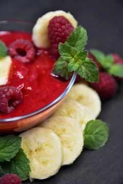 Raspberry smoothies, art soft focus Stock Photos