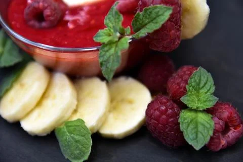 Raspberry smoothies, art soft focus Stock Photos