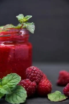 Raspberry smoothies, art soft focus Stock Photos