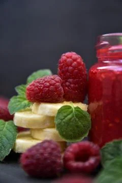 Raspberry smoothies, art soft focus Stock Photos