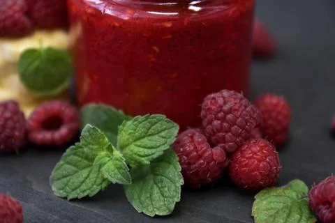Raspberry smoothies, art soft focus Stock Photos
