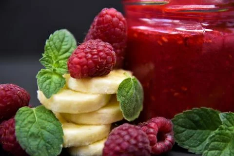 Raspberry smoothies, art soft focus Stock Photos