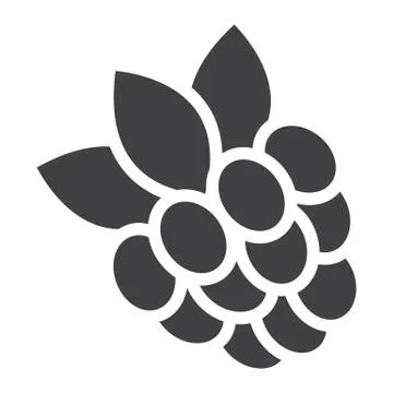 Raspberry solid icon, fruit and diet Stock Illustration