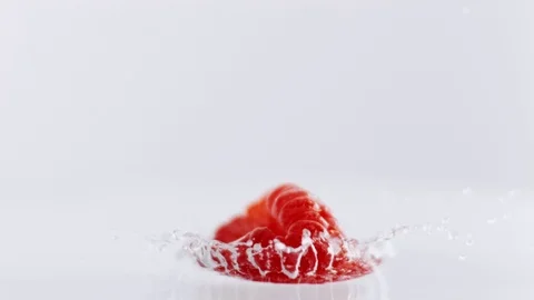 Raspberry Splash Stock Footage 70362958