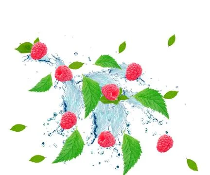 Raspberry splash Stock Photos