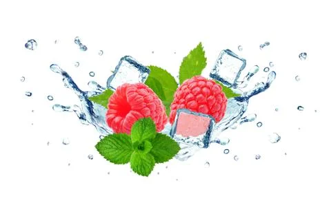 Raspberry splash Stock Photos