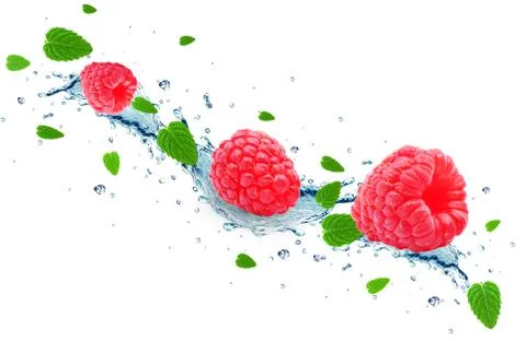 Raspberry splash Stock Photos