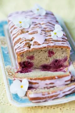 Raspberry Sponge cake Foto stock