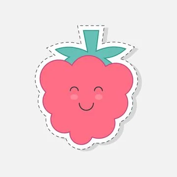 Raspberry sticker. Stock Illustration