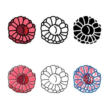Raspberry summer juicy pack color icon vector Illustrazione stock